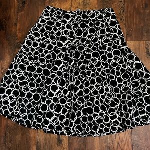 Black linen skirt with white embroidery
